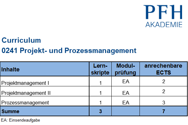 Curriculum Projekt- und Prozessmanagement