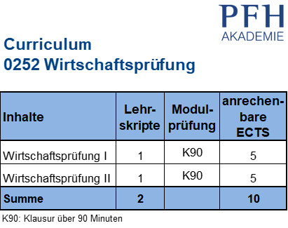 Curriculum Wirtschaftsprüfung